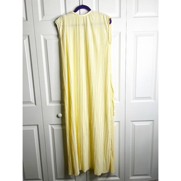 Atlein Collective Yellow Plisse Cap Sleeve Jersey Maxi Dress Women's X-Large ** - Picture 1 of 12